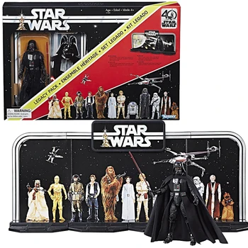 Orijinal Yıldız Savaşları Siyah Serisi 40th Yıldönümü Darth Vader Legacy Paketi Koleksiyonu aksiyon figürü oyuncakları