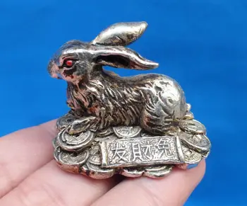 Bakır Pirinç zanaat Tibet Gümüş Oyma servet tavşan