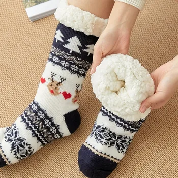 Ev Terlik Kadın Kış Kat Ayakkabı Noel Elk Kapalı Çorap Ayakkabı Sıcak Kürk Slaytlar Bayanlar Peluş Terlik Pantoffels Dames