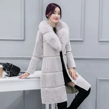 Kadınlar için moda Ceket 2023 Sonbahar / Kış Kore Polar Yaka Kürk Ceket Kadınlar için Ceketler